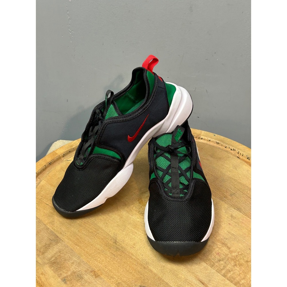 Nike Running Shoes Womens 8.5 Black Green Red Loden 896298-003 Low Top Mesh